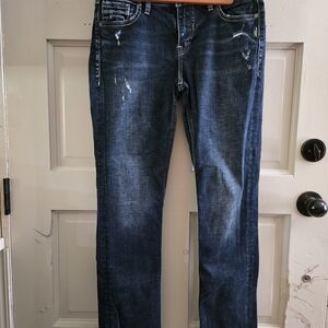 Silver Jeans Women's Dark Blue Straight Leg Jeans